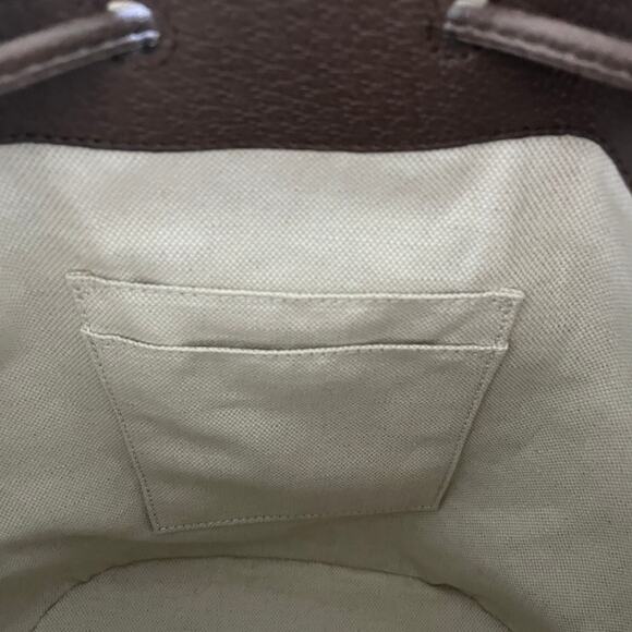 New GUCCI Neo Vintage GG Supreme Bucket Backpack Tiger Head Logo Drawstring Tan - Picture 14 of 16